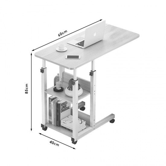 Βοηθητικό τραπέζι Babs τροχήλατο καρυδί-μαύρο 60x40x85εκ