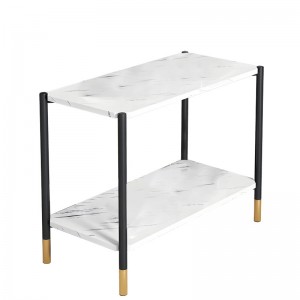 Τραπέζι σαλονιού Mara MDF λευκό μαρμάρου-μαύρο 80x40x55cm