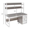 Γραφείο Soco με ραφιέρα-MDF γκρι-λευκό 120x50x144εκ Γραφείο Soco με ραφιέρα-MDF γκρι-λευκό 120x50x144εκ