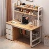 Γραφείο Soco με ραφιέρα-MDF φυσικό-λευκό 120x50x147εκ