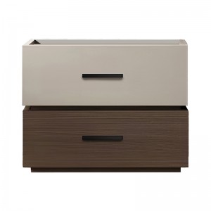 Κομοδίνο Sonlen μελαμίνη και mdf σε καρυδί-μπεζ απόχρωση 60x40x44.5εκ