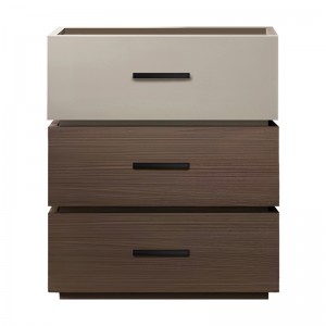 Κομοδίνο Sonlen μελαμίνη και mdf σε καρυδί-μπεζ απόχρωση 60x40x66εκ