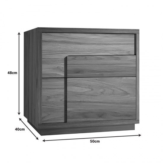 Κομοδίνο Inget mdf σε καρυδί απόχρωση 50x40x48εκ