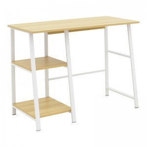 Γραφείο εργασίας Ferje με ράφια mdf σε ανοιχτό καρυδί με λευκή απόχρωση 100x48x75εκ