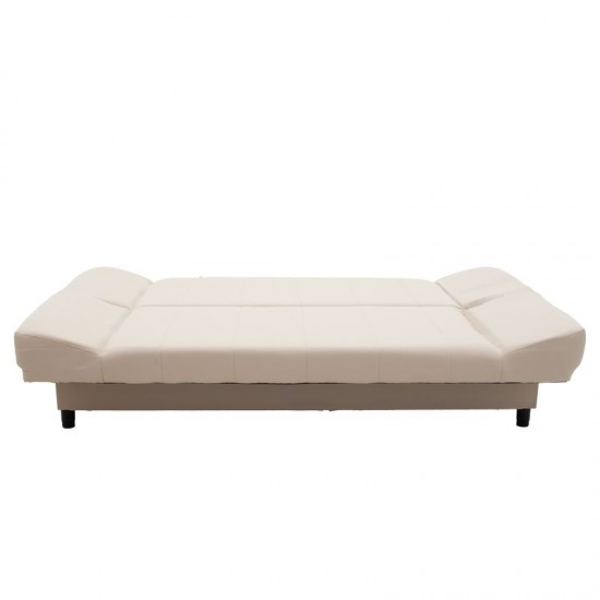 Kαναπές-κρεβάτι Tiko 3θέσιος αποθηκευτικός χώρος ύφασμα μπεζ 200x85x90εκ