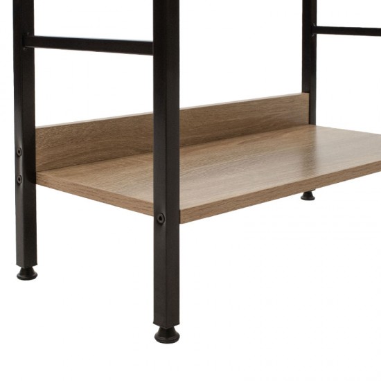 Βιβλιοθήκη Ramon φυσικό-μαύρο 60x28x125,5εκ