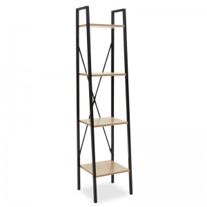 Βιβλιοθήκη Ramon φυσικό-μαύρο 34x32,5x148εκ