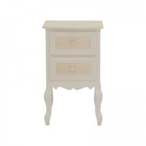 Συρταριέρα Joliene Inart mdf σε λευκή αντικέ-φυσική απόχρωση 40x34.5x64.5εκ