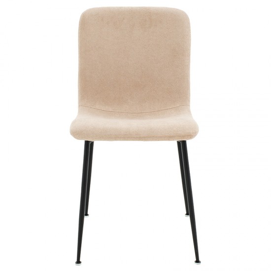 Καρέκλα Gratify ύφασμα μπουκλέ εκρού-πόδι μαύρο 44x58xH81cm