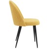 Καρέκλα Graceful ύφασμα μπουκλέ κίτρινο-πόδι μαύρο 50x53xH83cm