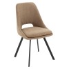 Καρέκλα Gratify ύφασμα μπουκλέ καφέ-πόδι μαύρο 48x57xH85cm
