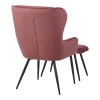 Πολυθρόνα με υποπόδιο Rueda βελούδο σε σάπιο μήλο απόχρωση με μαύρα μεταλλικά πόδια 71.5x66.5x99εκ