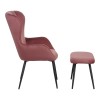 Πολυθρόνα με υποπόδιο Rueda βελούδο σε σάπιο μήλο απόχρωση με μαύρα μεταλλικά πόδια 71.5x66.5x99εκ