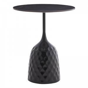 Βοηθητικό τραπέζι Kousien Inart μαύρο sintered stone Φ50x60εκ