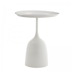 Βοηθητικό τραπέζι Agrile λευκό μέταλλο Φ50x60εκ