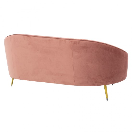 Καναπές 3θέσιος Amora βελούδο σάπιο μήλο-χρυσό 180x81x77εκ