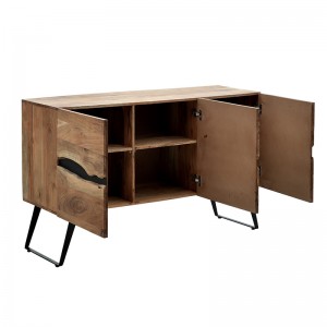 Μπουφές Imena μασίφ ξύλο 4εκ καρυδί-μαύρο 148x43.5x86εκ