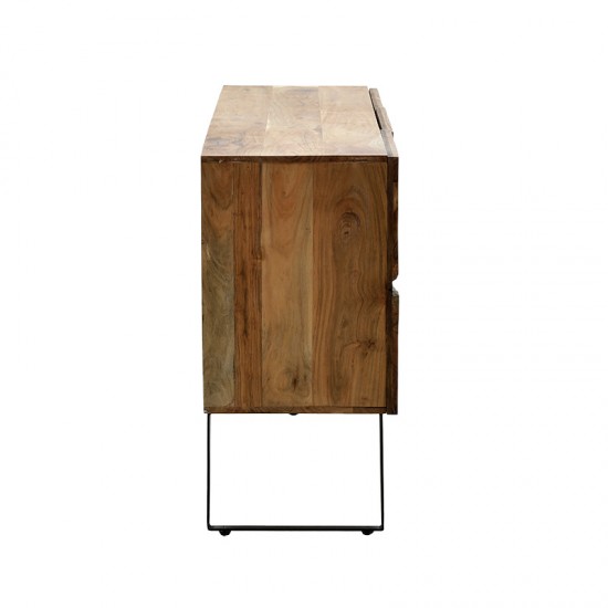 Μπουφές Imena μασίφ ξύλο 4εκ καρυδί-μαύρο 148x43.5x86εκ