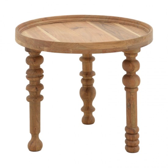 Τραπέζι σαλονιού Kelly σετ 2τεμ μασίφ ξύλο ακακίας καρυδί