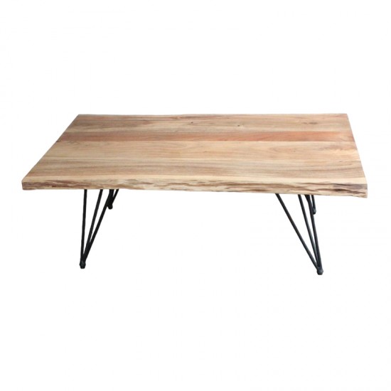 Τραπέζι σαλονιού Miles μασίφ ξύλο ακακίας σε φυσική απόχρωση 115x69x41εκ