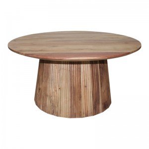 Τραπέζι σαλονιού Canicule I  μασίφ ξύλο ακακίας σε φυσική απόχρωση Φ80x40εκ