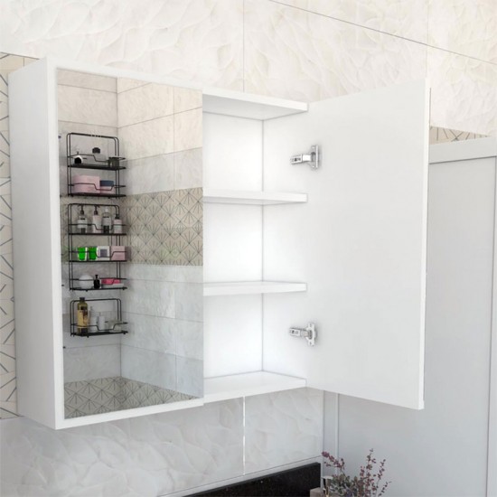 Καθρέπτης μπάνιου Poliana λευκό 70x17x70εκ