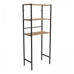 Έπιπλο πλυντηρίου Zermin μελαμίνης-μεταλλικό φυσικό-μαύρο 70x25x150εκ