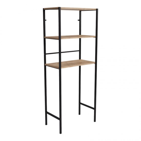 Έπιπλο πλυντηρίου Zermin μελαμίνης-μεταλλικό φυσικό-μαύρο 70x25x150εκ