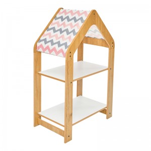 Ραφιέρα Montessori Zoilen φυσικό-λευκό-ροζ mdf 50x30x80εκ