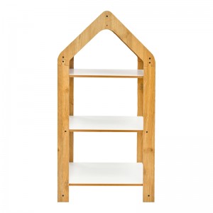 Ραφιέρα Montessori Zoilen I λευκό-φυσικό-μπλε mdf 50x30x100εκ