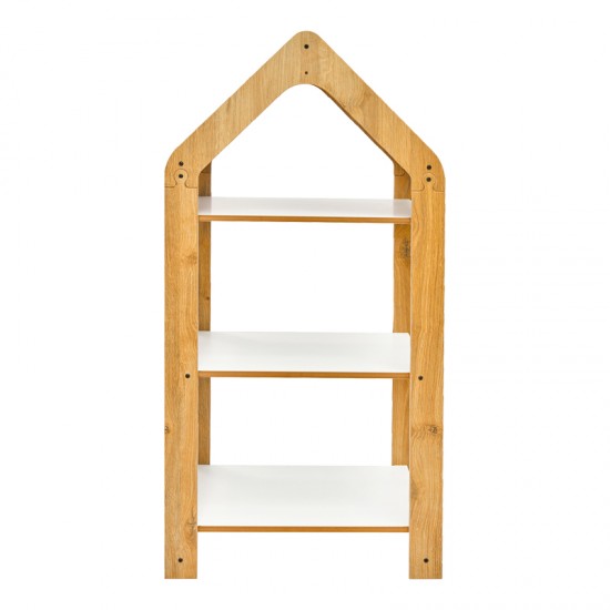 Ραφιέρα Montessori Zoilen I λευκό-φυσικό-μπλε mdf 50x30x100εκ