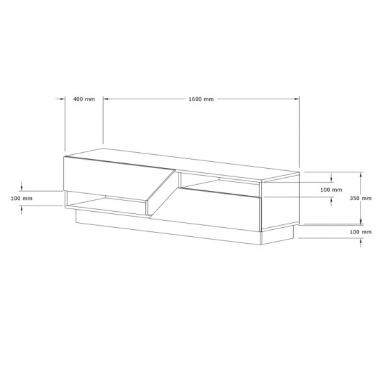 Έπιπλο τηλεόρασης Cogo σε όψη τραβερτίνας 160x40x45εκ