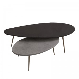 Τραπέζι σαλονιού Monty 2 τεμ. σε απόχρωση σε μαύρο-γκρι απόχρωση 116x46x46εκ