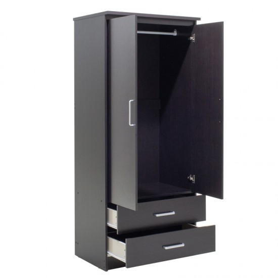 Ντουλάπα ρούχων δίφυλλη OLYMPUS χρώμα wenge 81x57x183εκ