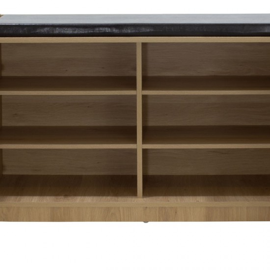 Παπουτσοθήκη-Σκαμπό Crispy 9 ζεύγων χρώμα sonoma με μαξιλάρι 94x34,5x60εκ