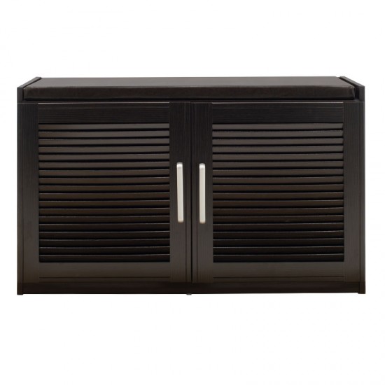 Παπουτσοθήκη-Σκαμπό Crispy 9 ζεύγων χρώμα wenge με μαξιλάρι 94x34,5x60εκ