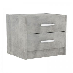 Κομοδίνο OLYMPUS με 2 συρτάρια χρώμα antique ανθρακί 47.5x40.5x40.5εκ