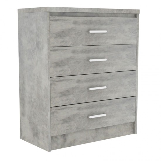 Συρταριέρα OLYMPUS με 4 συρτάρια χρώμα antique ανθρακί 80x40x95εκ