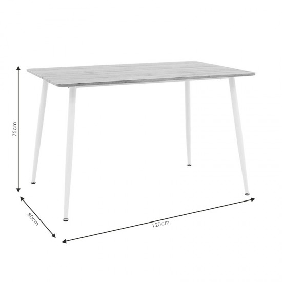 Τραπέζι Cuba MDF sonoma-λευκό 120x80x75εκ