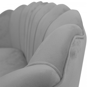 Καναπές 2θέσιος Daimon βελούδο γκρι 134x70x77εκ