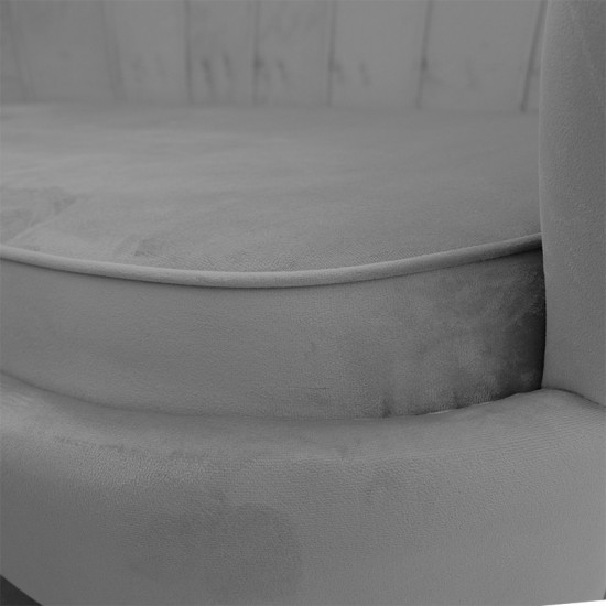 Καναπές 2θέσιος Daimon βελούδο γκρι 134x70x77εκ