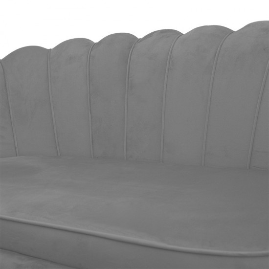 Καναπές 2θέσιος Daimon βελούδο γκρι 134x70x77εκ