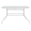 Τραπέζι κήπου Valor μέταλλο λευκό-γυαλί 120x70x70εκ