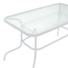 Τραπέζι κήπου Valor μέταλλο λευκό-γυαλί 120x70x70εκ