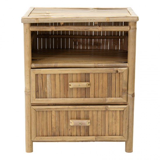 Κομοδίνο Ofra bamboo φυσικό 56x46x69εκ