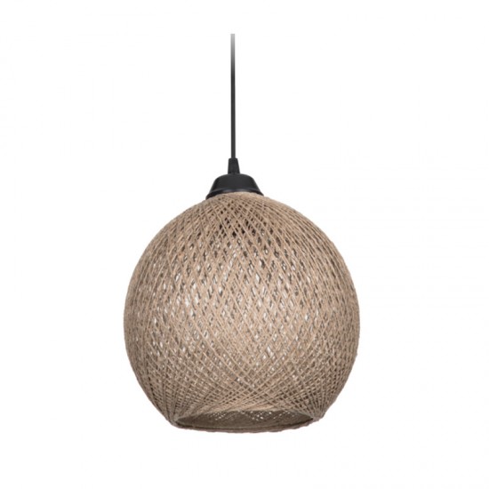 Φωτιστικό οροφής PWL-0967 Ε27 καφέ-μαύρο Φ22x65εκ