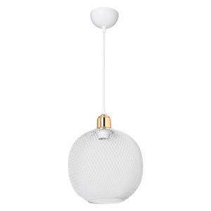 Φωτιστικό οροφής PWL-0977 Ε27 λευκό-χρυσό Φ26x70εκ