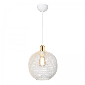 Φωτιστικό οροφής PWL-0977 Ε27 λευκό-χρυσό Φ26x70εκ