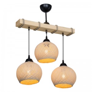 Φωτιστικό οροφής τρίφωτο PWL-1120 Ε27 κρεμ-φυσικό 50x20x63εκ