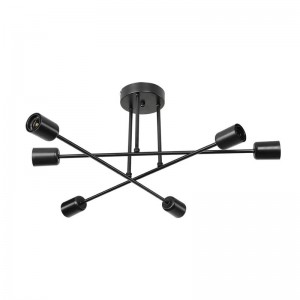 Φωτιστικό οροφής PWL-1122 Ε27 μαύρο Φ61x25εκ